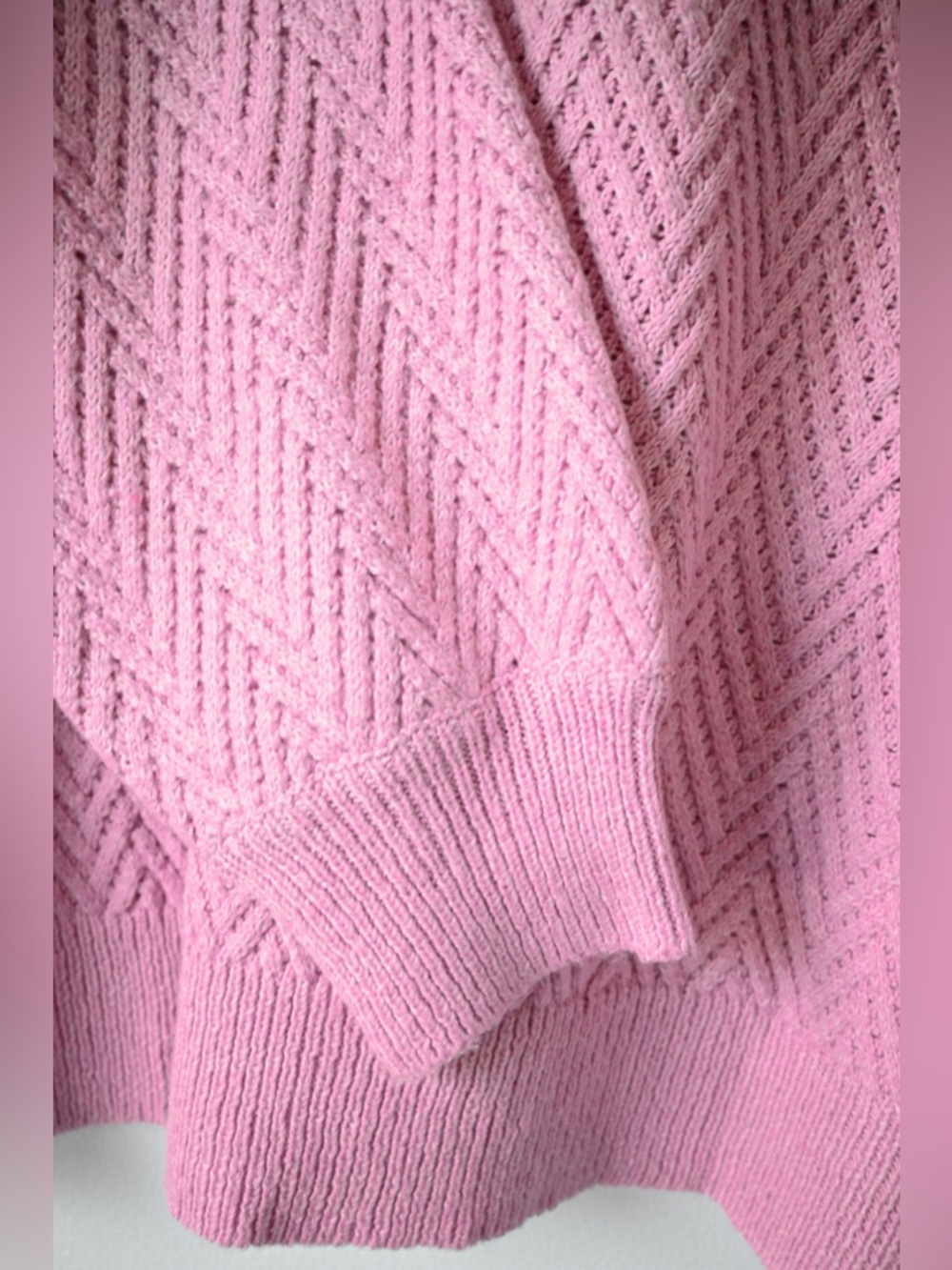 Pink Clover Chevron Pink Sweater, New Without Tags - Picture 4 of 6